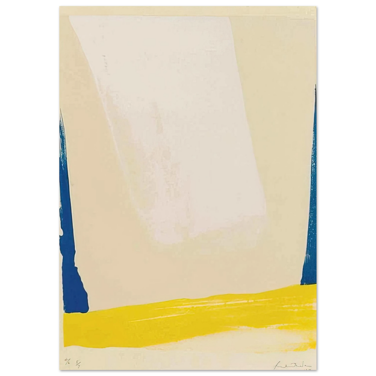 Helen Frankenthaler - White Portal - 1967 Wall art - 30x40 cm / 12x16 inches - Premium Wooden Framed Poster With Fine Art Paper - Black frame