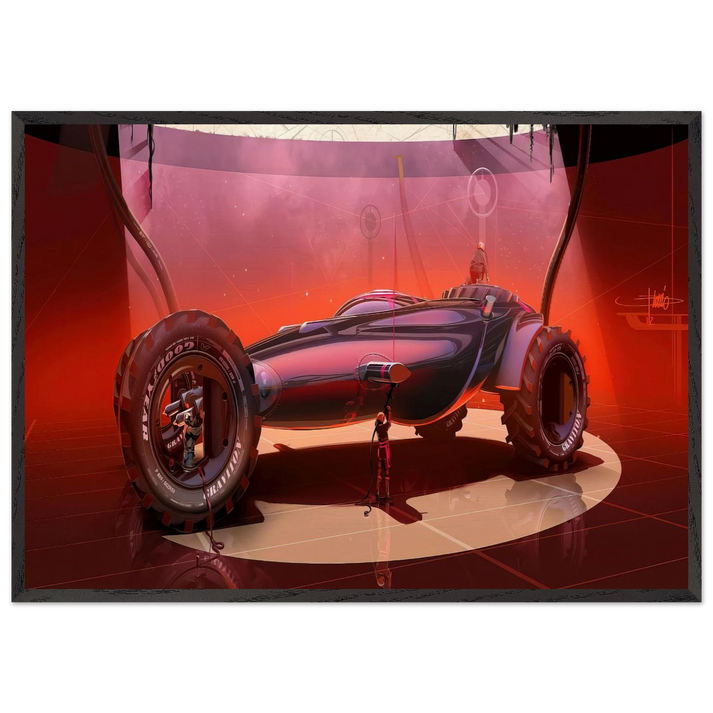 Syd Mead N6 - Syd Mead 70x100 cm / 28x40 inches Framed Art Print – Black Wooden Frame