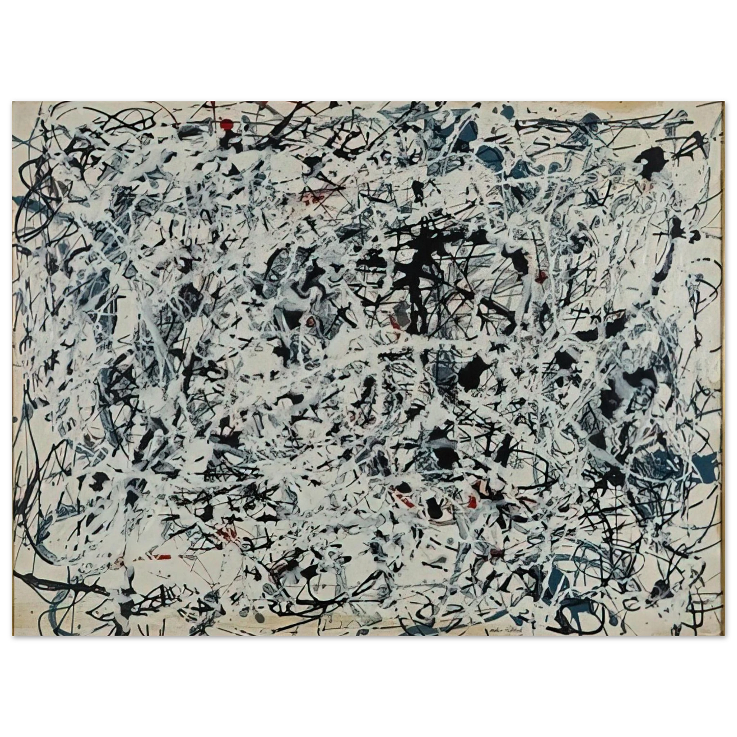 Jackson Pollock - COMPOSITION WHITE BLACK BLUE AND RED ON WHITE 1948 Fine Art Poster - Default Title