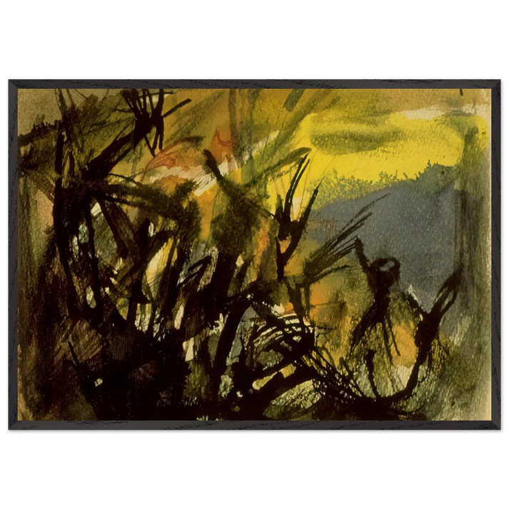 Conversation - Jean-Paul Riopelle 70x100 cm / 28x40 inches Framed Art Print – Black Wooden Frame