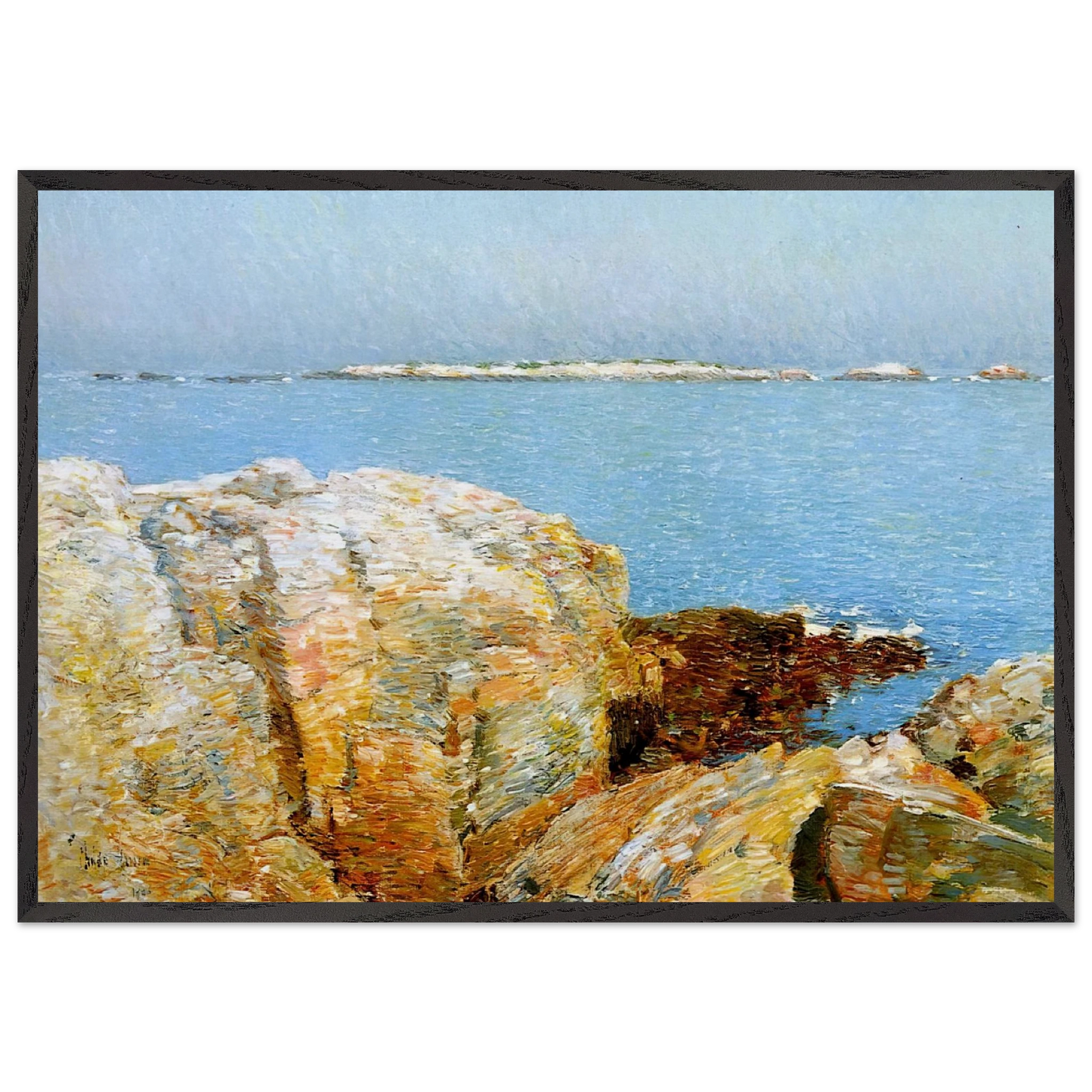 Duck Island - Childe Hassam 70x100 cm / 28x40 inches Framed Art Print – Black Wooden Frame