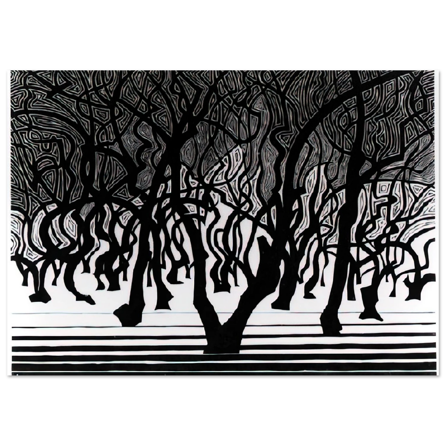 MC Escher - ESCHER (9) Wall Art - 21x29.7 cm / 8x12" - Premium Wooden Framed Poster With Fine Art Paper - Black frame