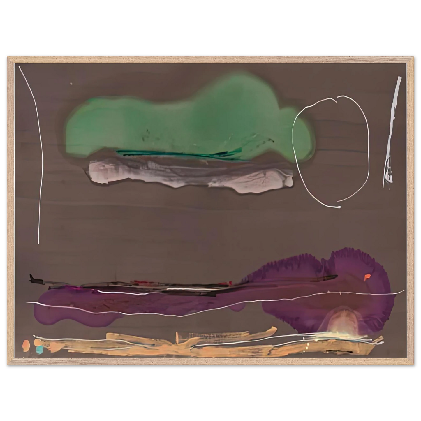 Helen Frankenthaler - Madrid, 1984- Wall Art - 30x40 cm / 12x16 inches - Premium Wooden Framed Poster With Fine Art Paper - Wood frame