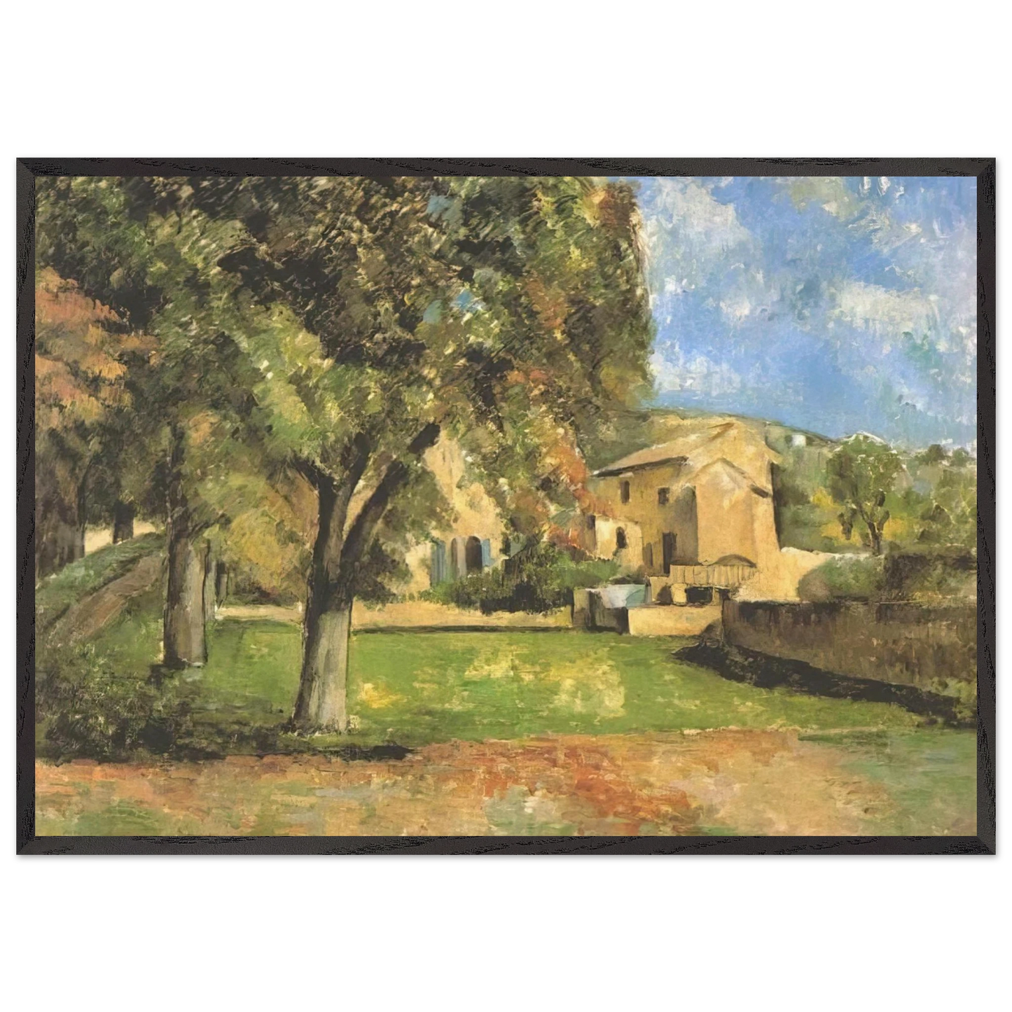 Horse-chestnut-trees in Jas de Bouffan - Paul Cezanne 70x100 cm / 28x40 inches Framed Art Print – Black Wooden Frame