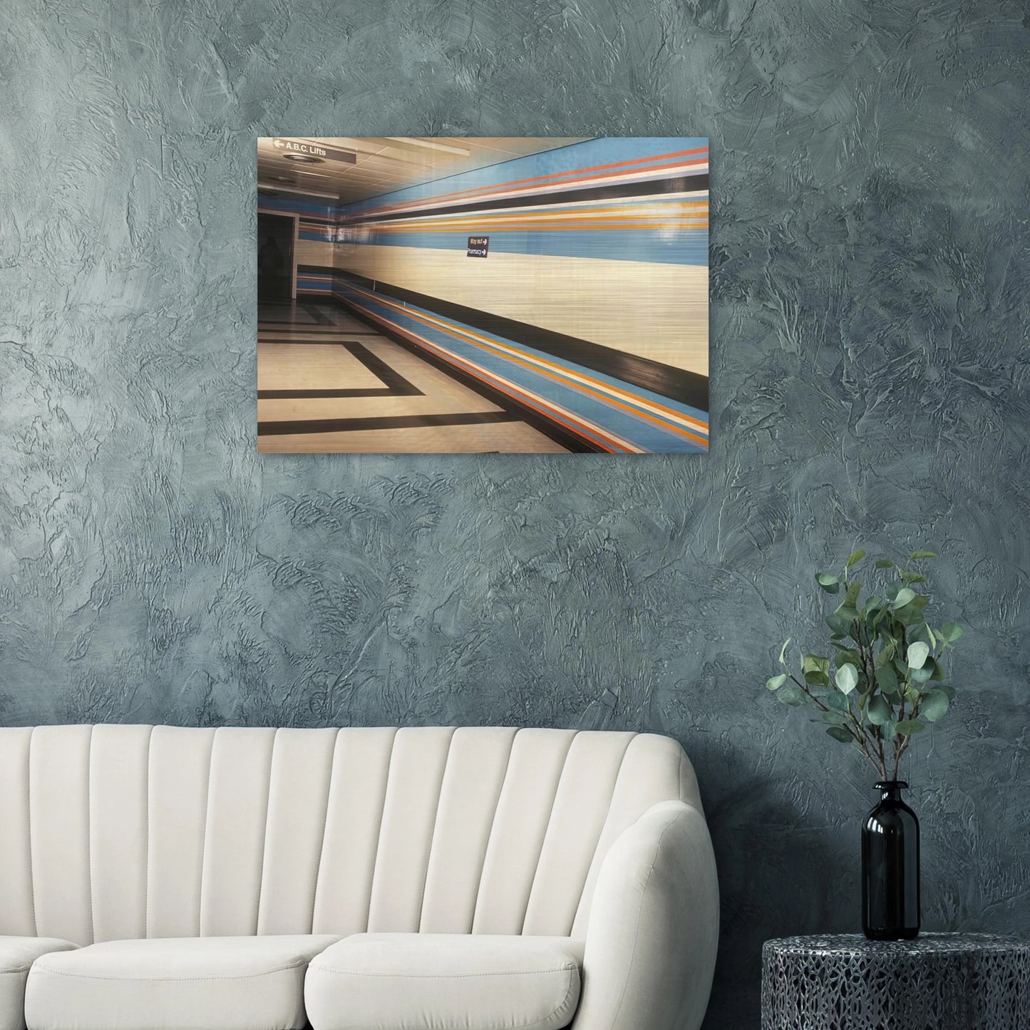 ROYAL LIVERPOOL HOSPITAL INSTALLATION 1983 - Bridget Riley Brushed Aluminum Print - 70x100 cm / 28x40 inches | Bridget Riley Aluminum Print | Bridget Riley Prints