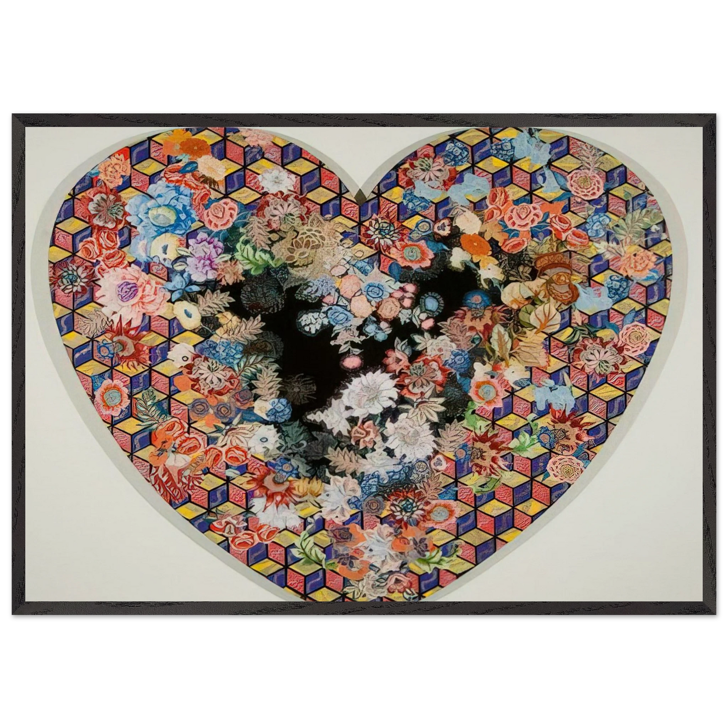 Heartland - 1985 - Miriam Schapiro 70x100 cm / 28x40 inches Framed Art Print – Black Wooden Frame