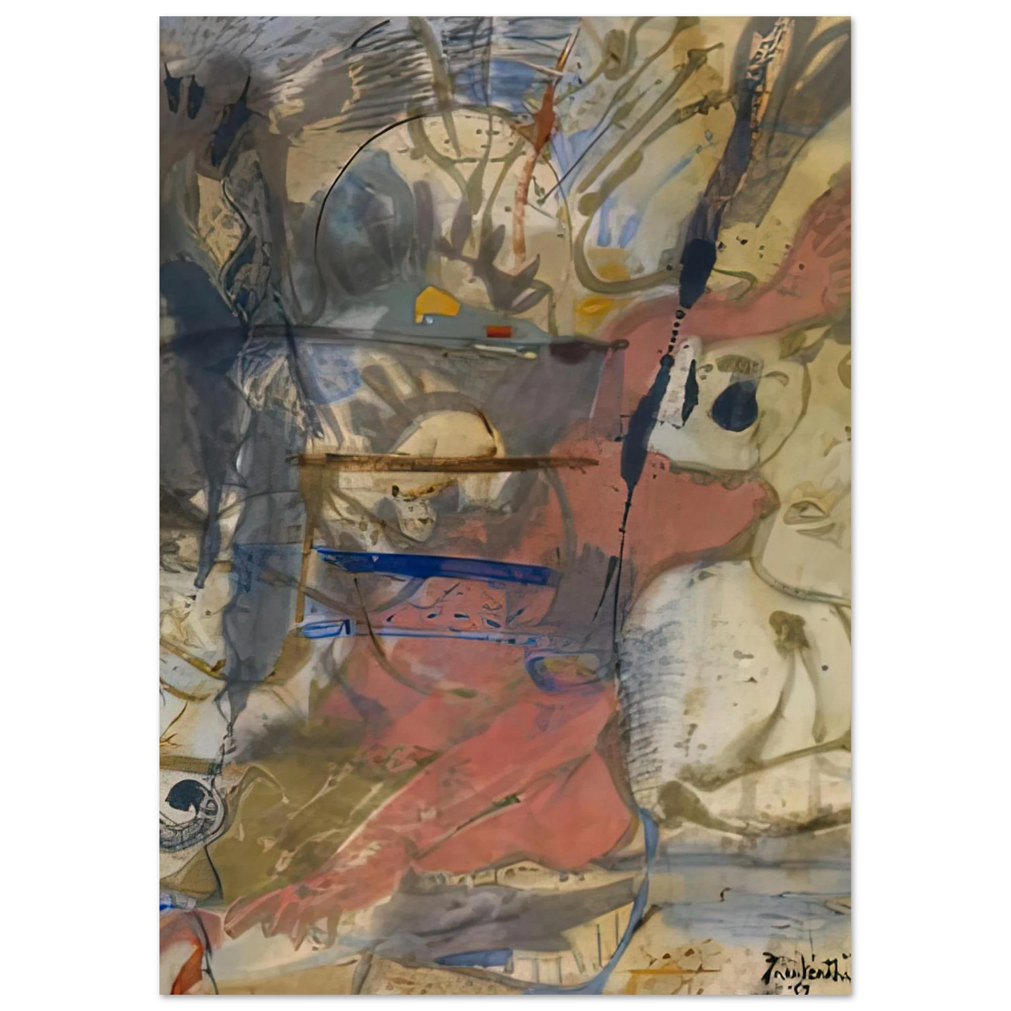 Helen Frankenthaler - Europa, 1957- Wall Art - 30x40 cm / 12x16 inches - Premium Wooden Framed Poster With Fine Art Paper - Black frame