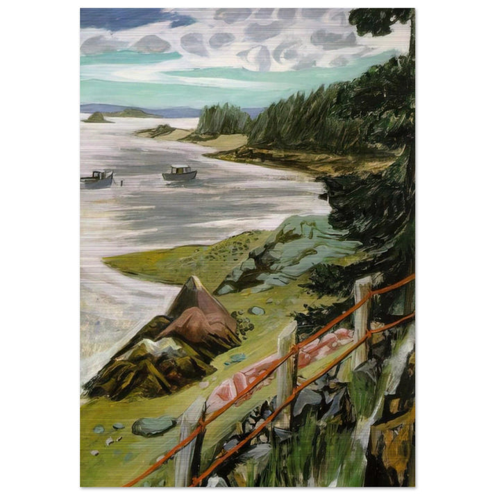 RED CABLES 1940 - Fairfield Porter Brushed Aluminum Print - 70x100 cm / 28x40 inches | Fairfield Porter Aluminum Print | Fairfield Porter Prints