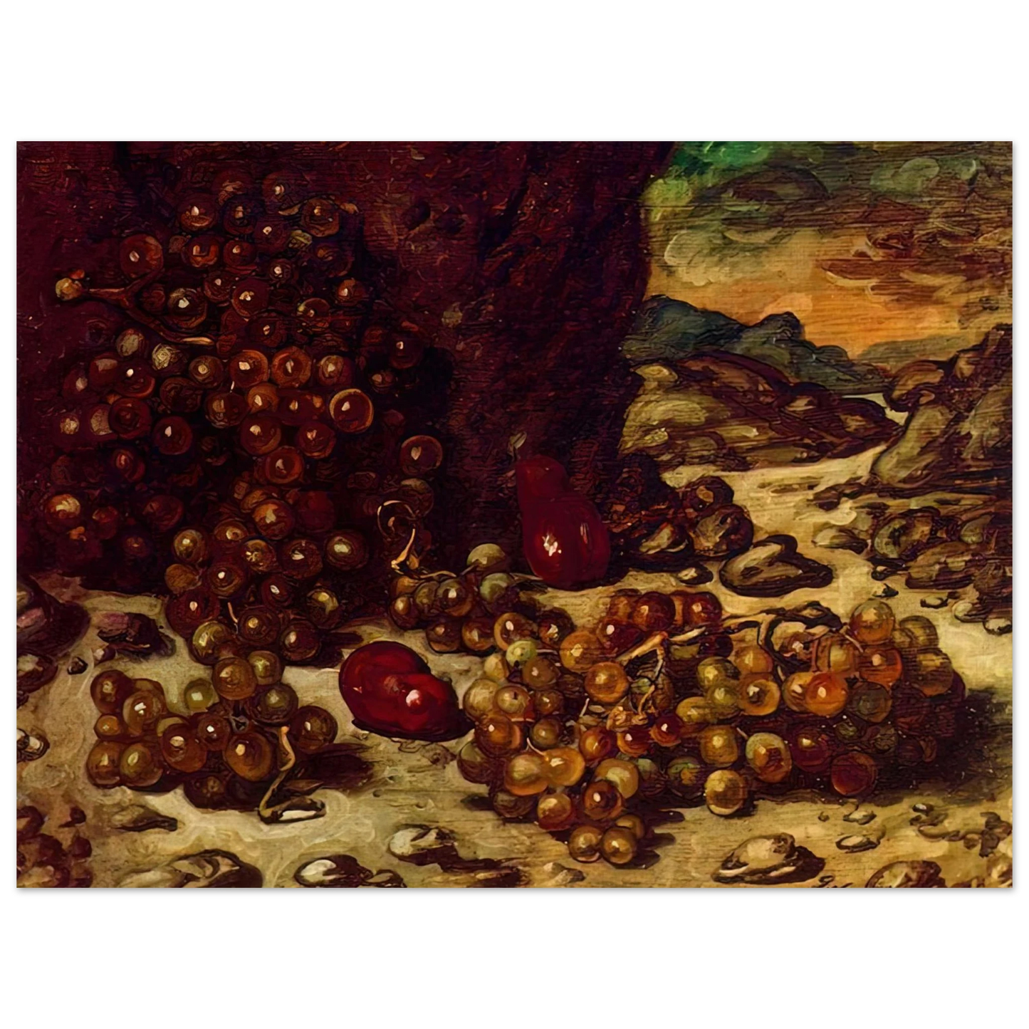 Giorgio de Chirico - STILL LIFE WITH ROCKY LANDSCAPE 1942 Fine Art Poster - Default Title