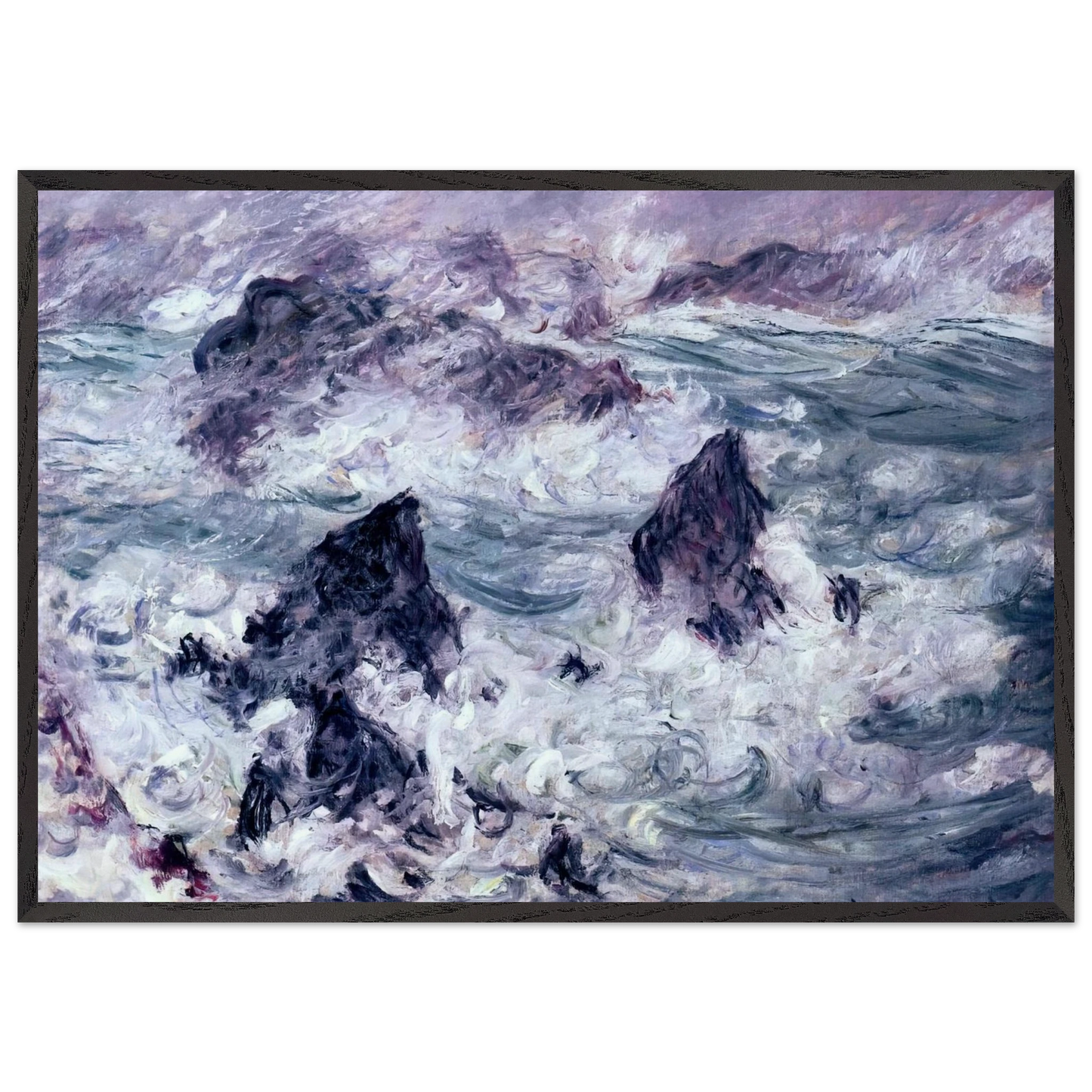 Storm at Belle-Ile - claude monet Framed Art Print – Black Wooden Frame - Default Title - -Framed Art Print