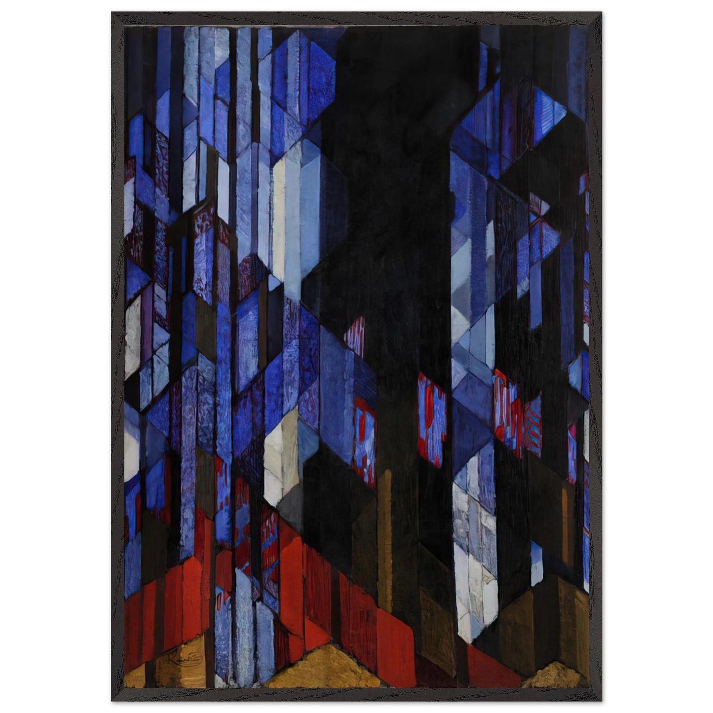 Cathedral N2 - Frantisek Kupka 70x100 cm / 28x40 inches Framed Art Print – Black Wooden Frame