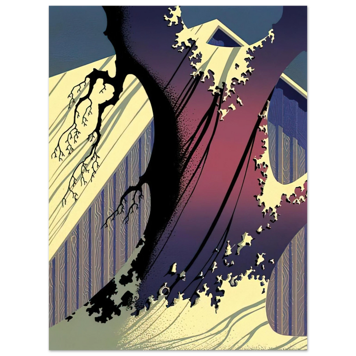 Eyvind Earle - Mauve Barn 75x100 cm / 30x40inches Fine Art Poster