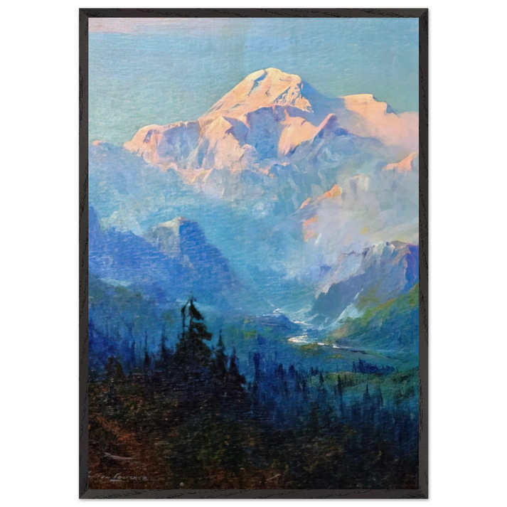 Mount McKinley Sunset - Romanticism - Sydney Laurence 70x100 cm / 28x40 inches Framed Art Print – Black Wooden Frame