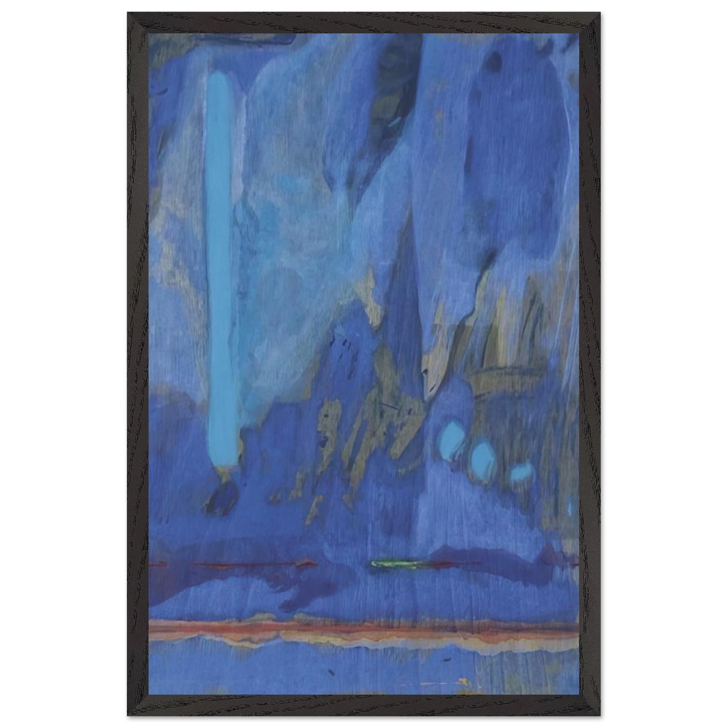 Helen Frankenthaler - Tales of Genji III - 1998 Wall art - 13x18 cm / 5x7 inches - Premium Wooden Framed Poster With Fine Art Paper - Black frame