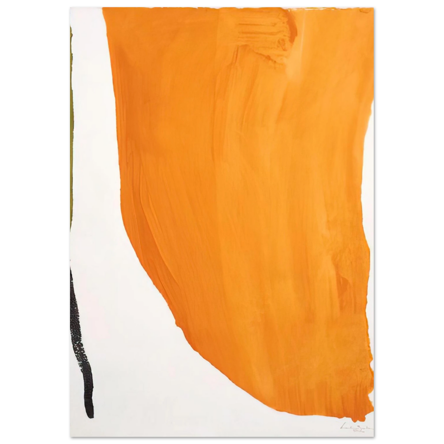 Helen Frankenthaler - Orange Downpour - 1970 Wall art - 70x100 cm / 28x40 inches - Premium Wooden Framed Poster With Fine Art Paper - Black frame