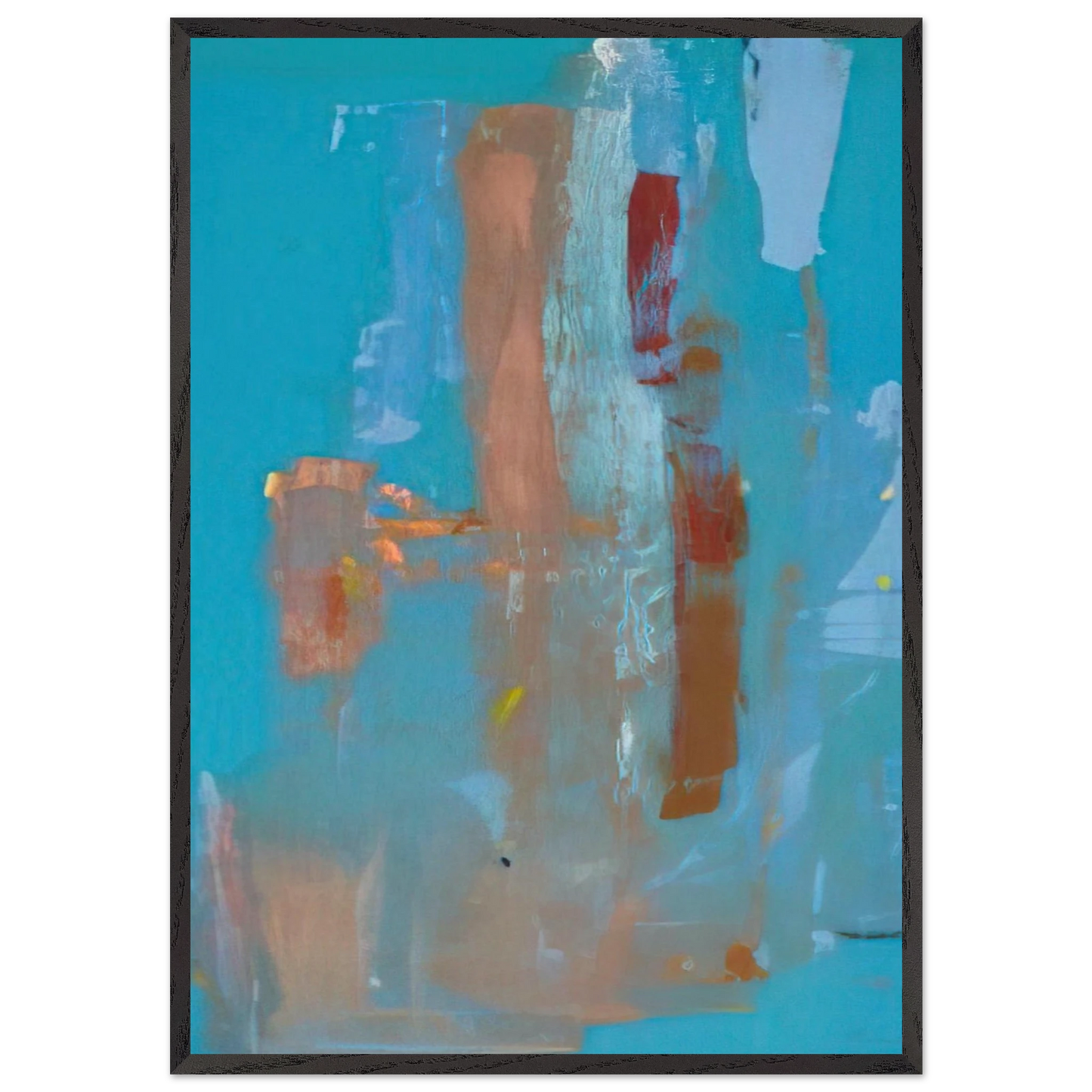 In on Blue - 1976 - Helen Frankenthaler 70x100 cm / 28x40 inches Framed Art Print – Black Wooden Frame