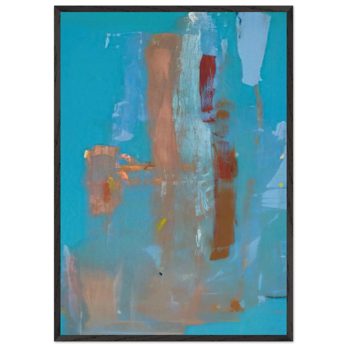 In on Blue - 1976 - Helen Frankenthaler 70x100 cm / 28x40 inches Framed Art Print – Black Wooden Frame