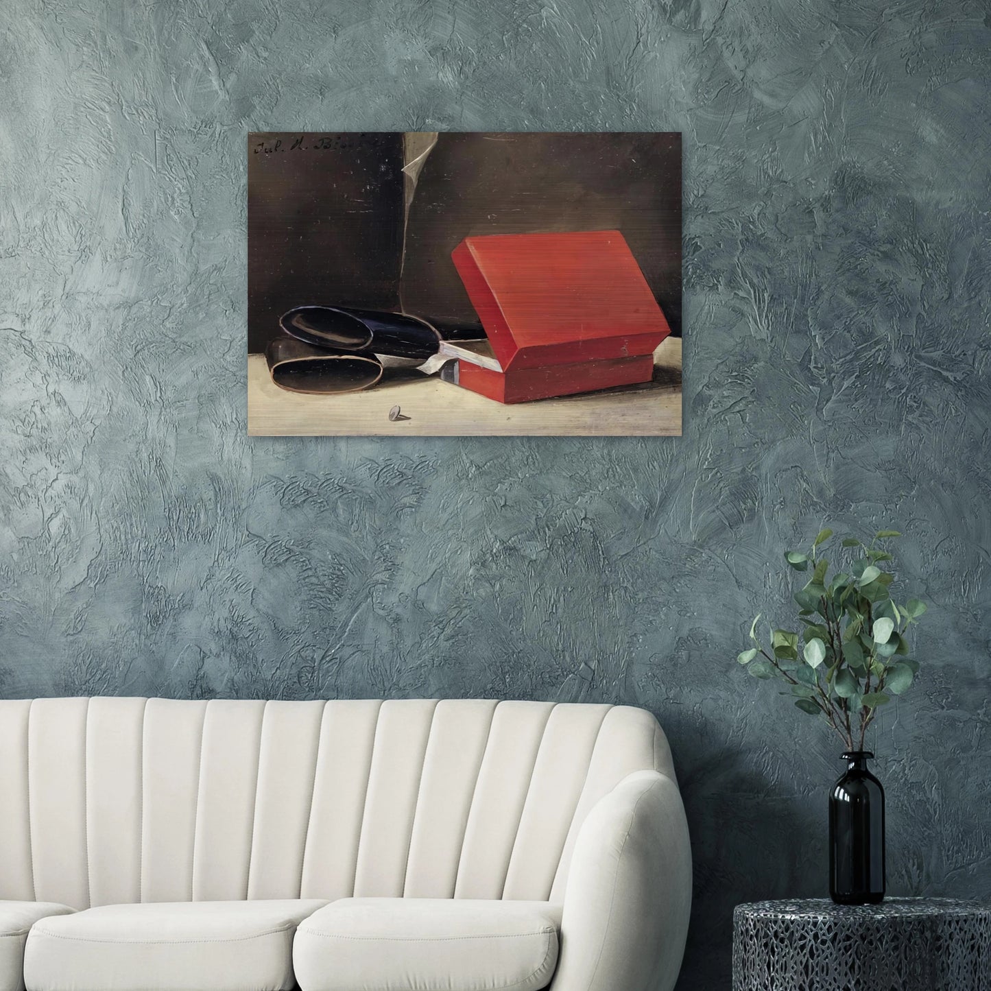 Scatola rossa con astuccio per occhiali - 1923 - Julius Bissier Brushed Aluminum Print - 70x100 cm / 28x40 inches | Julius Bissier Aluminum Print | Julius Bissier Prints