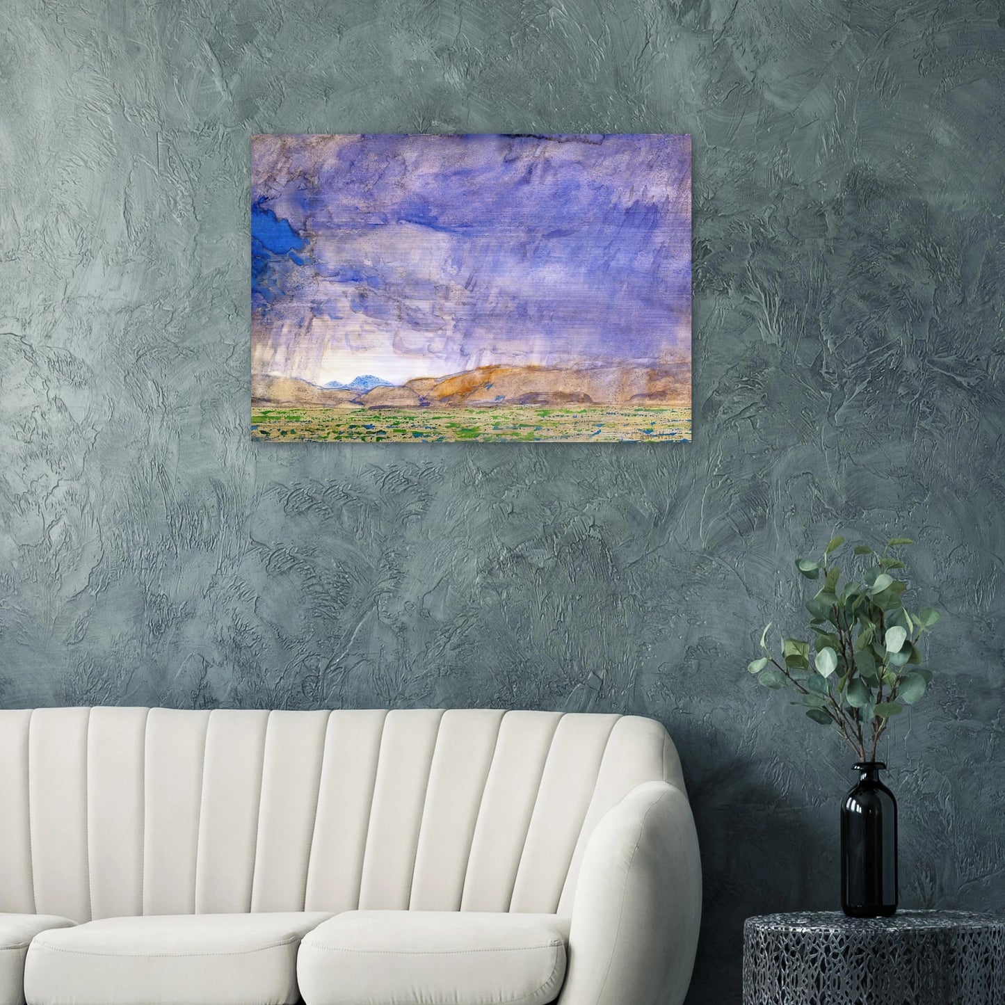 Thunderstorm on the Oregon Trail - Childe Hassam Brushed Aluminum Print - 70x100 cm / 28x40 inches | Childe Hassam Aluminum Print | Childe Hassam Prints