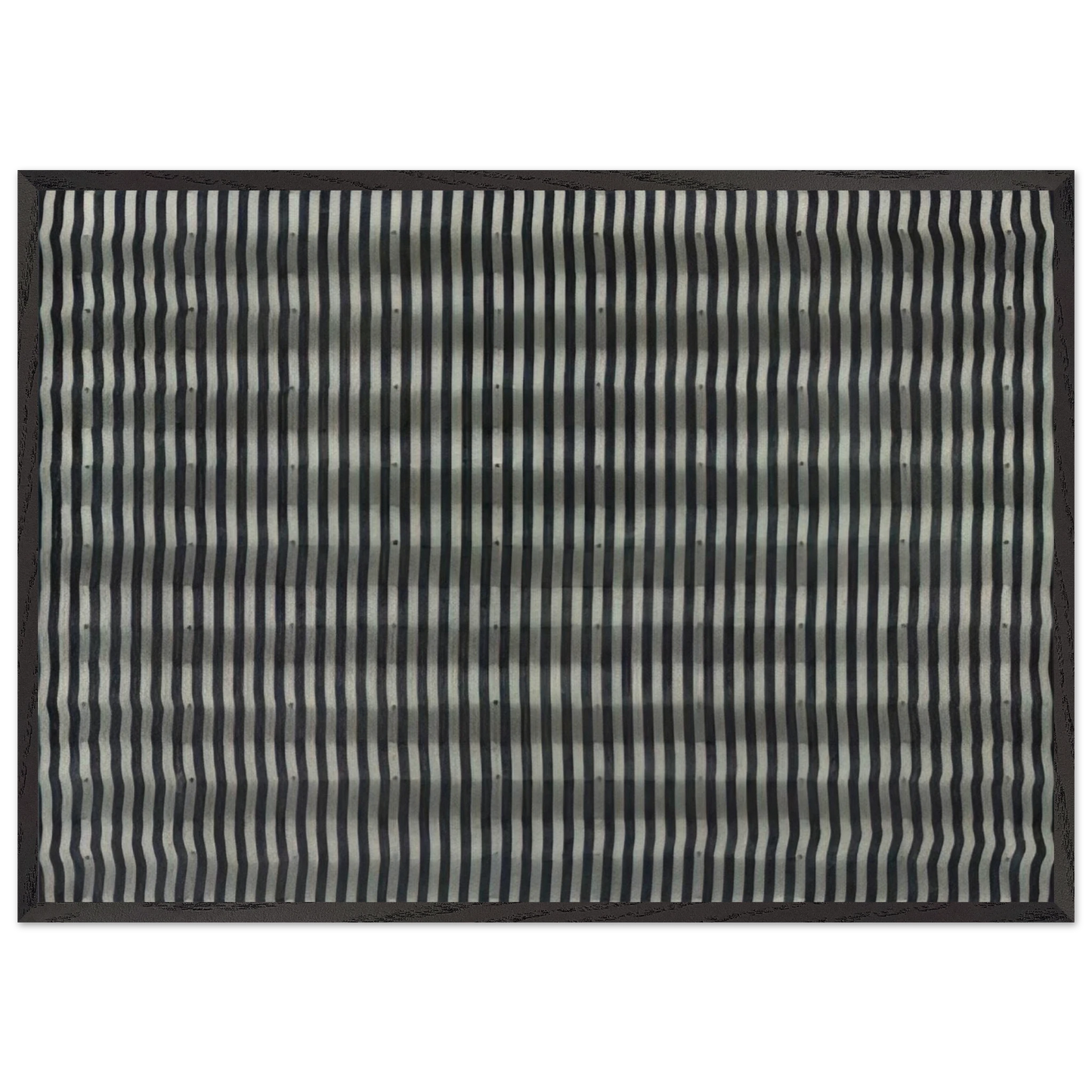 Untitled Striped Surface - 1961 - Enrico Castellani 70x100 cm / 28x40 inches Framed Art Print – Black Wooden Frame
