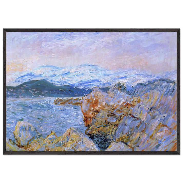 The Gulf Juan at Antibes - claude monet 70x100 cm / 28x40 inches Framed Art Print – Black Wooden Frame