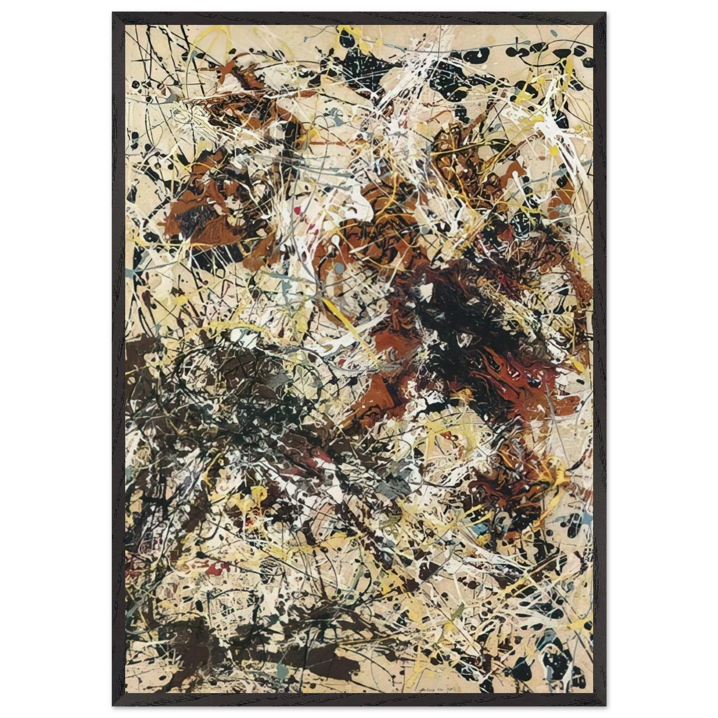 NUMBER 12 1949 - Jackson Pollock 70x100 cm / 28x40 inches Framed Art Print – Black Wooden Frame