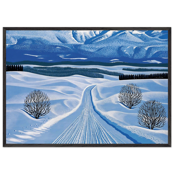Winter Roads - Hiroshi Nagai 70x100 cm / 28x40 inches Framed Art Print – Black Wooden Frame