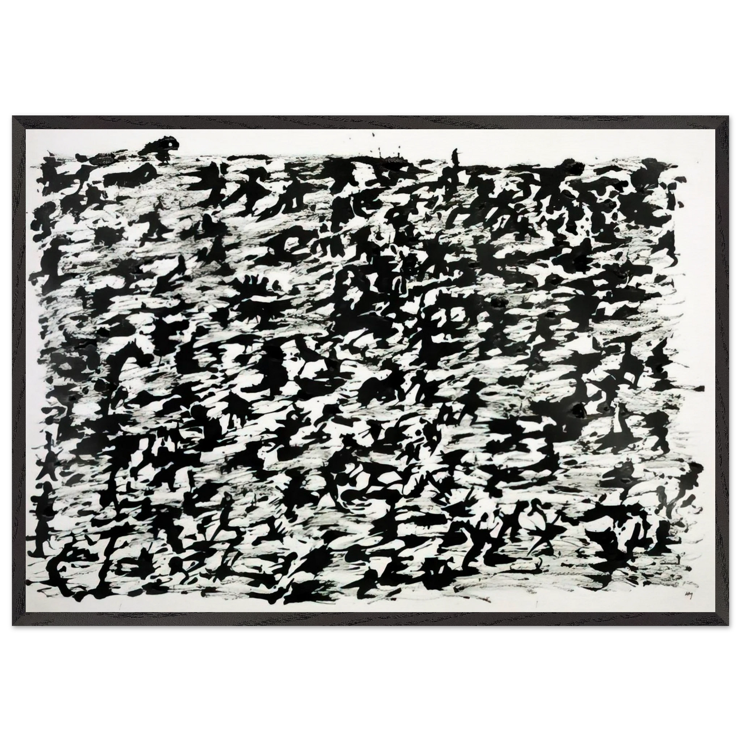UNTITLED CHINESE INK DRAWING 1961 - Henri Michaux 70x100 cm / 28x40 inches Framed Art Print – Black Wooden Frame