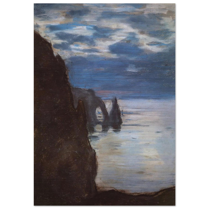 Etretat, the Needle Rock and Porte d'Aval - claude monet Brushed Aluminum Print - 70x100 cm / 28x40 inches | claude monet Aluminum Print | claude monet Prints