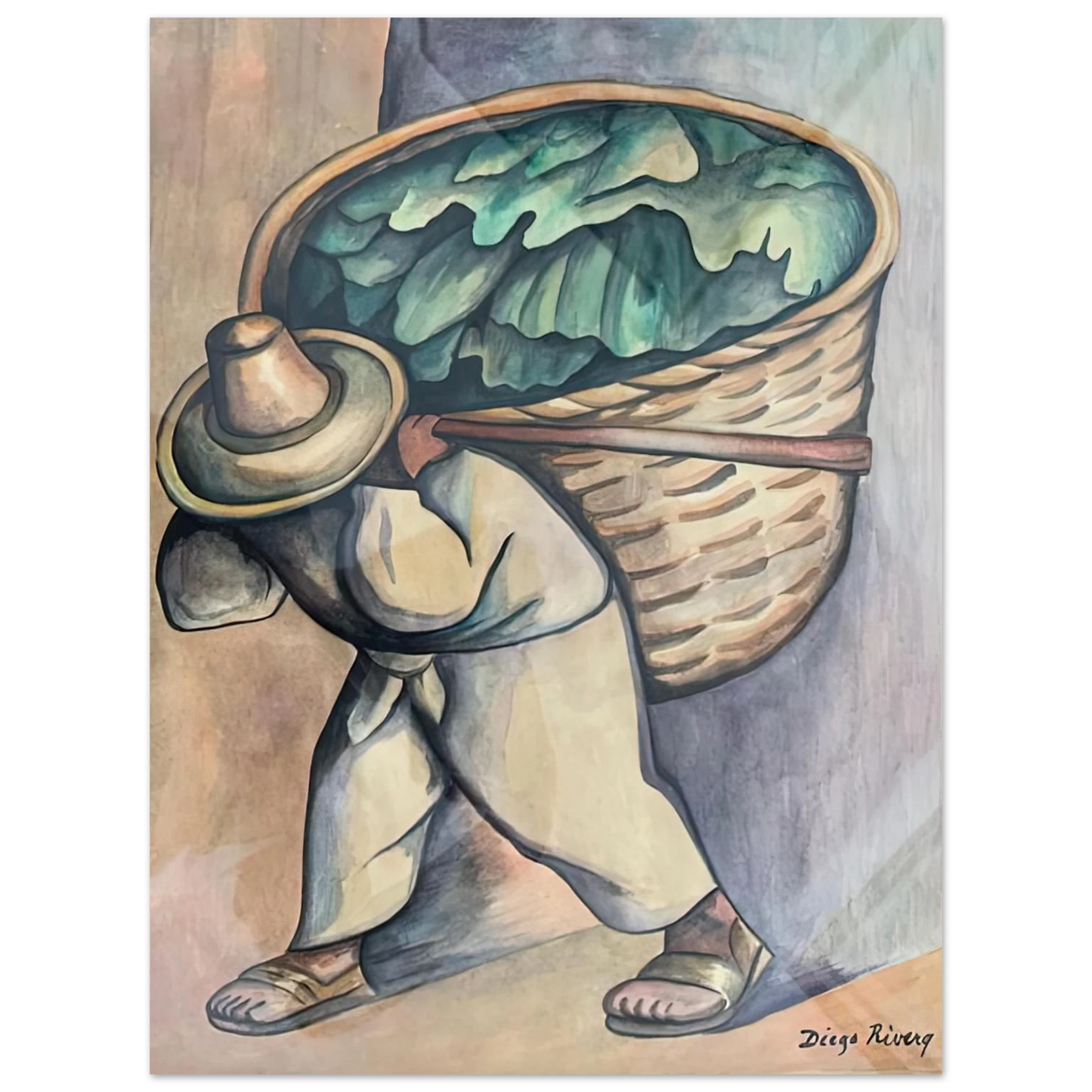 Diego Rivera - EL CARGADOR DE HOJAS DE PLATANO 1953 Fine Art Poster - Default Title