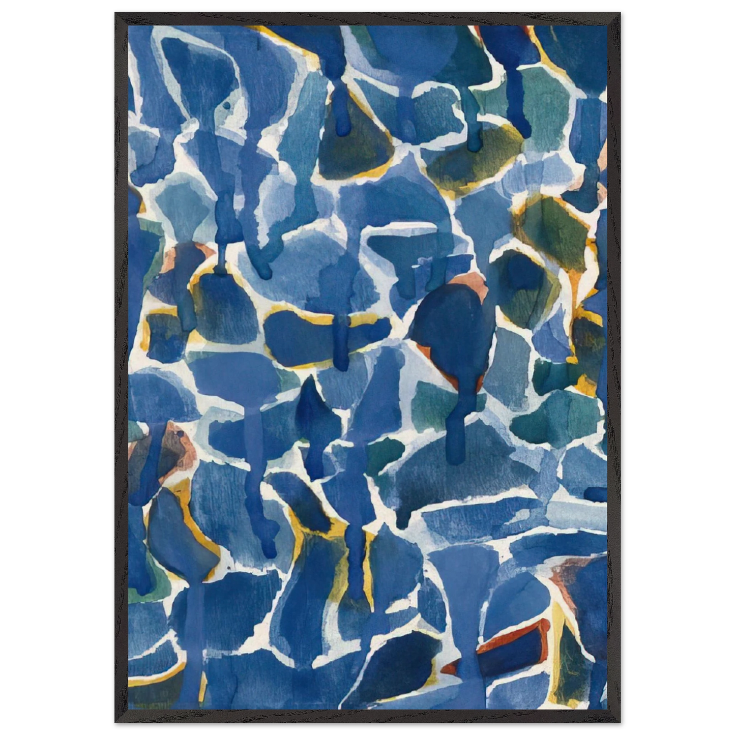 Untitled SF54-077 - Sam Francis Framed Art Print – Black Wooden Frame - Default Title - -Framed Art Print