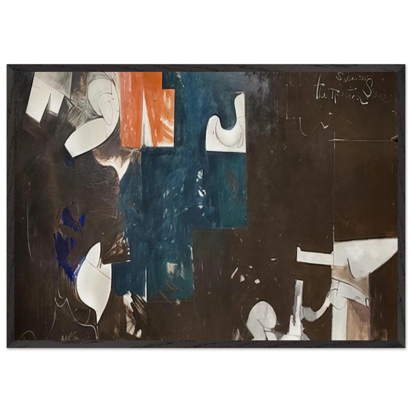 The Houston Scene - 1959 - Hassel Smith Framed Art Print – Black Wooden Frame - Default Title - -Framed Art Print