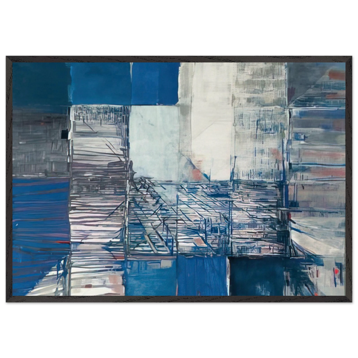 Dislocation du labyrinthe - Tachisme - Maria Helena Vieira da Silva 70x100 cm / 28x40 inches Framed Art Print – Black Wooden Frame