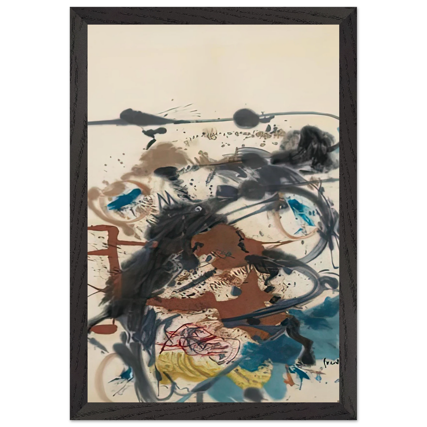 Helen Frankenthaler - Winter Hunt, 1958- Wall Art - 21x29.7 cm / 8x12" - Premium Wooden Framed Poster With Fine Art Paper - Wood frame