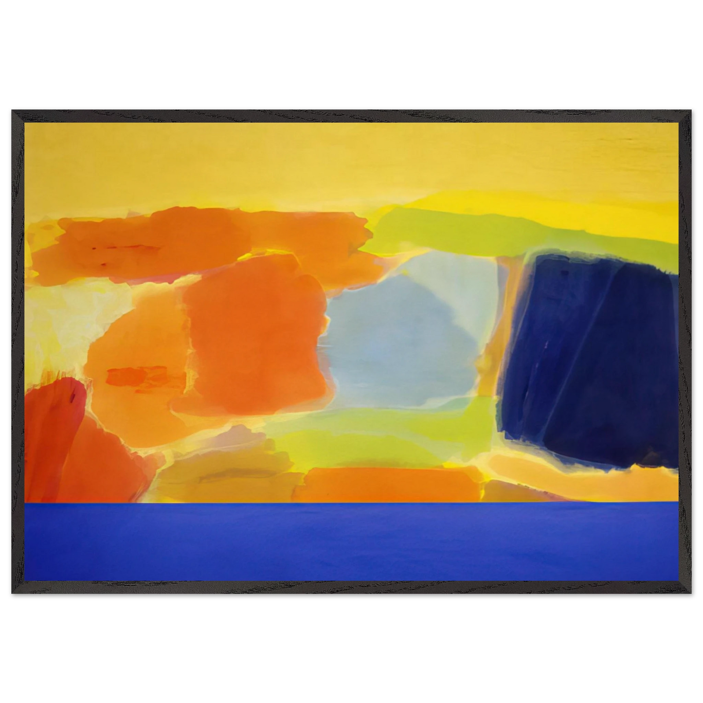 Captain Blue - 1979 - Ronnie Landfield 70x100 cm / 28x40 inches Framed Art Print – Black Wooden Frame