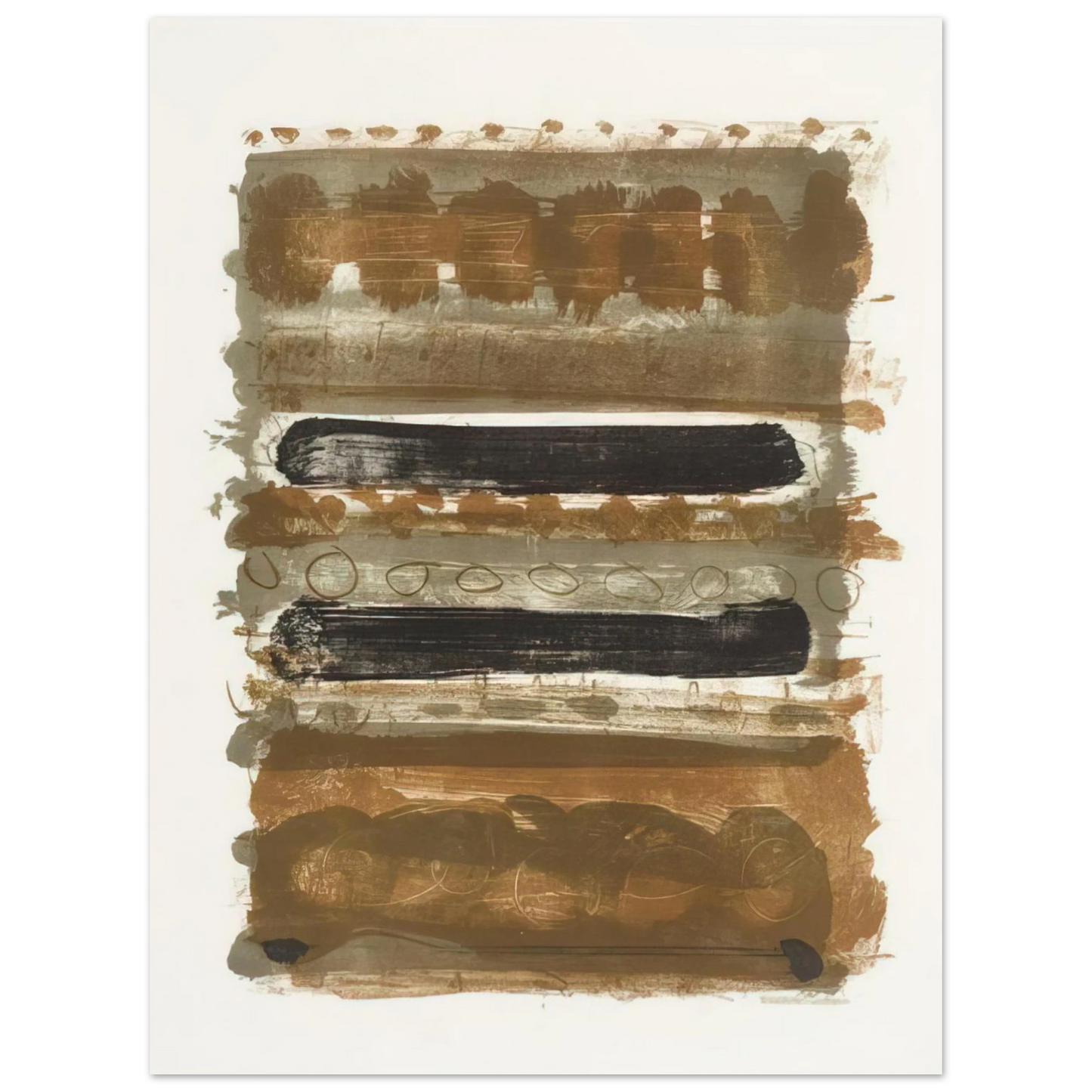 Patrick Heron - Grey and Brown Stripes - 1958 Fine Art Poster - Default Title