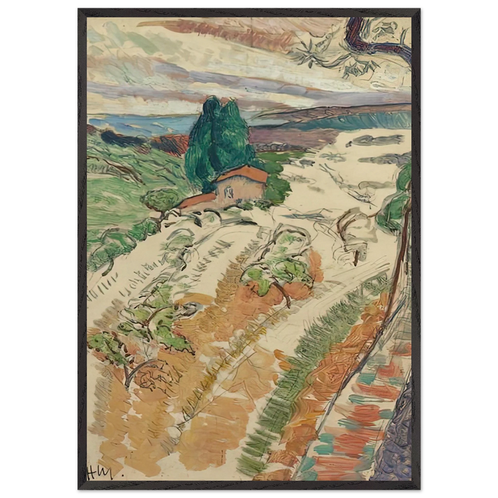 PAYSAGE ST TROPEZ 1904 - Henri Matisse 70x100 cm / 28x40 inches Framed Art Print – Black Wooden Frame