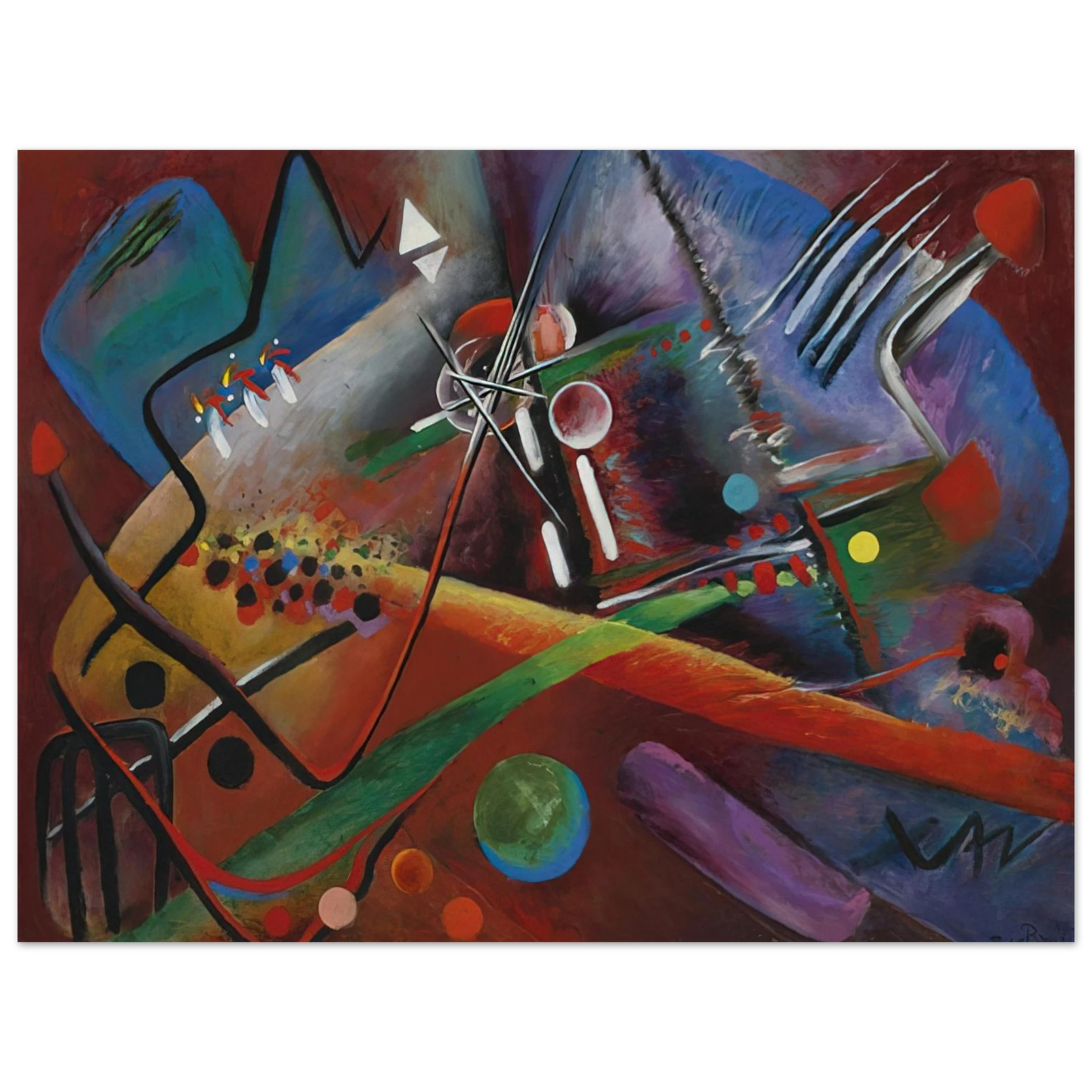 Rudolf Bauer - CON ROSO 1918 Fine Art Poster - Default Title