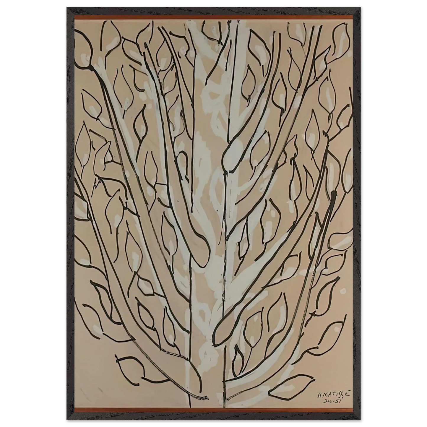 THE TREE 1951 - Henri Matisse Framed Art Print – Black Wooden Frame - Default Title - -Framed Art Print