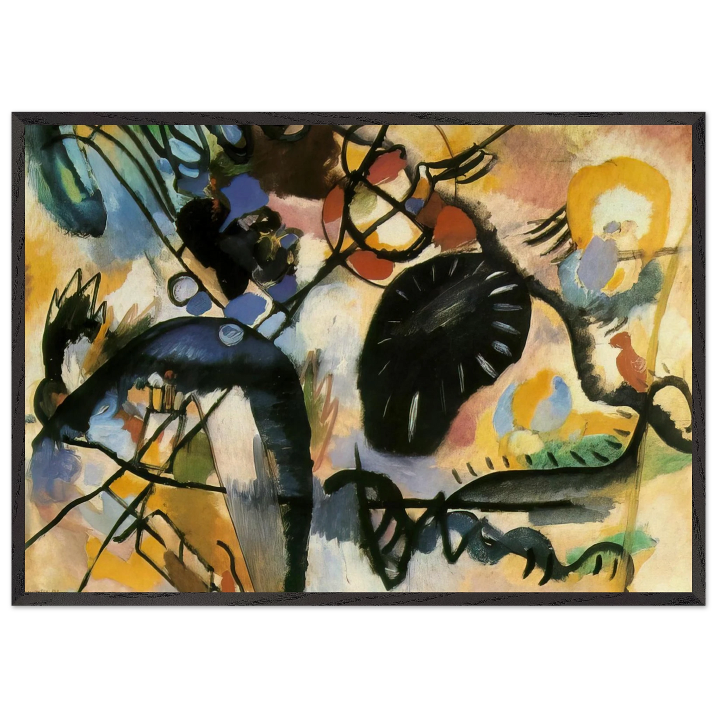 BLACK SPOT 1912 - Wassily Kandinsky 70x100 cm / 28x40 inches Framed Art Print – Black Wooden Frame