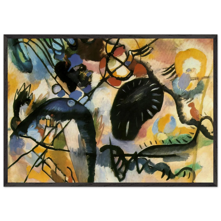 BLACK SPOT 1912 - Wassily Kandinsky 70x100 cm / 28x40 inches Framed Art Print – Black Wooden Frame
