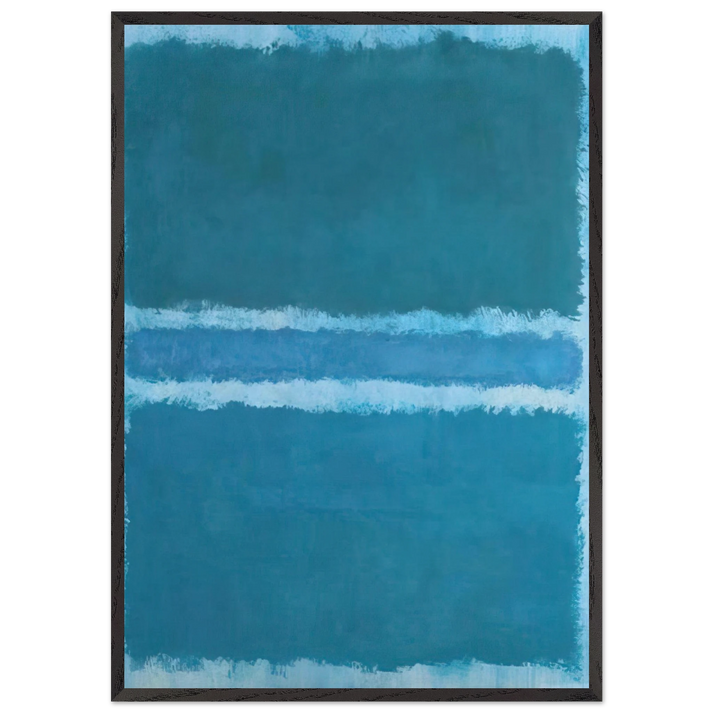 Untitled Blue Divided by Blue - 1966 - Mark Rothko 70x100 cm / 28x40 inches Framed Art Print – Black Wooden Frame