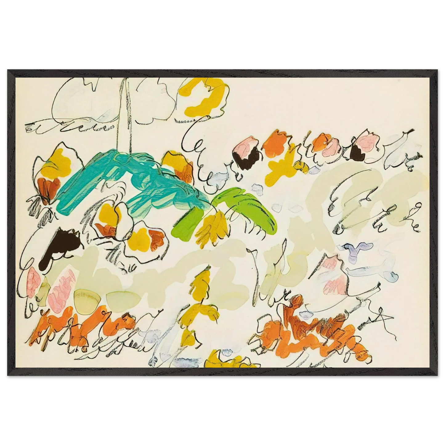 Paysage de mer - 1950 - Charles Lapicque 70x100 cm / 28x40 inches Framed Art Print – Black Wooden Frame