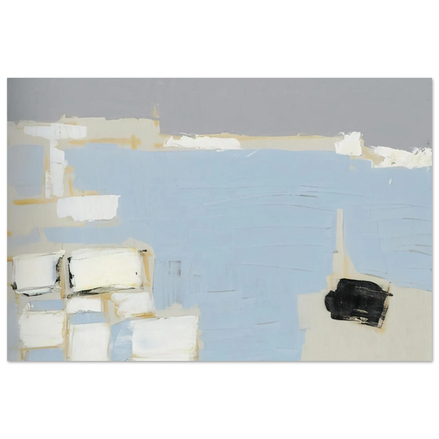 Nicolas de Stael - Marseille under snow - 1954 Fine Art Poster - 75x100 cm / 30x40 inches
