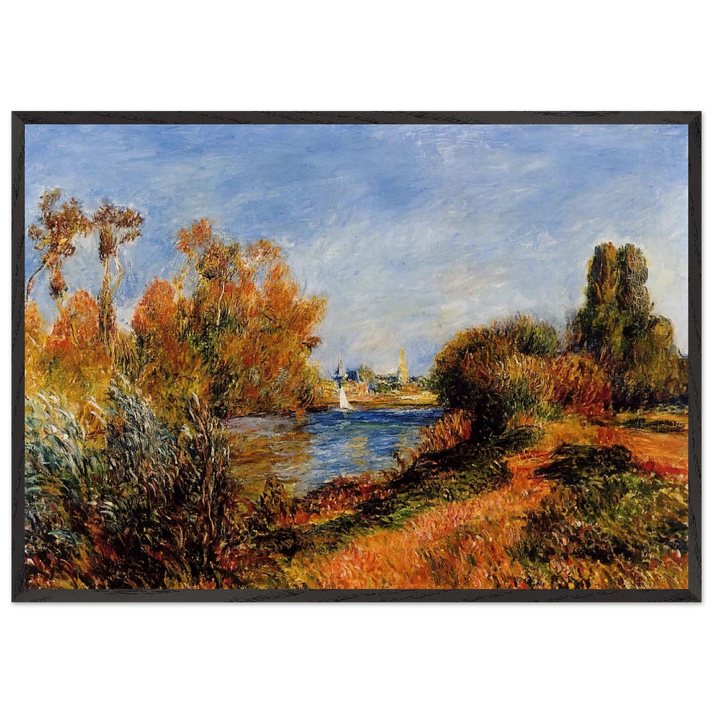 The Seine at Argenteuil - Pierre-Auguste Renoir 70x100 cm / 28x40 inches Framed Art Print – Black Wooden Frame
