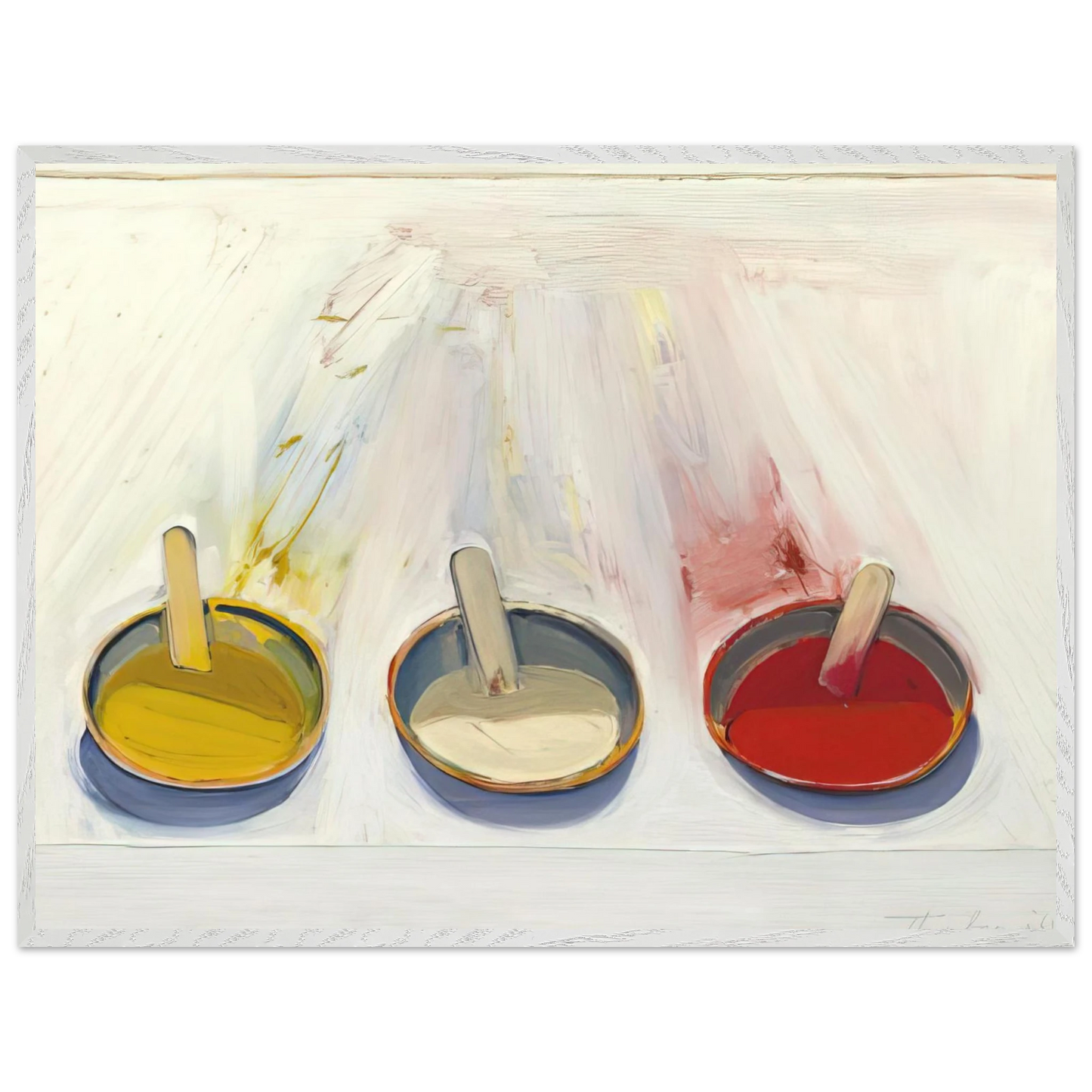 Wayne Thiebaud - Dressing Wells - 1961 Wall Art - 60x80 cm / 24x32 inches - Premium Wooden Framed Poster With Fine Art Paper - Wood frame