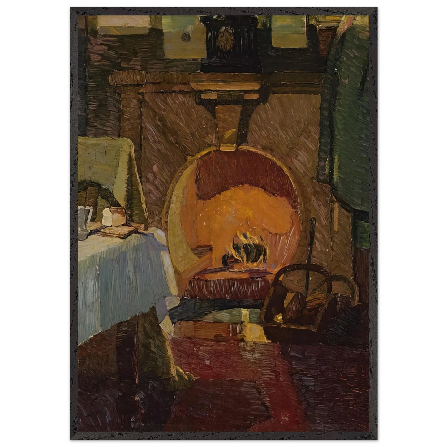Firelight - 1919 - Grace Cossington Smith 70x100 cm / 28x40 inches Framed Art Print – Black Wooden Frame