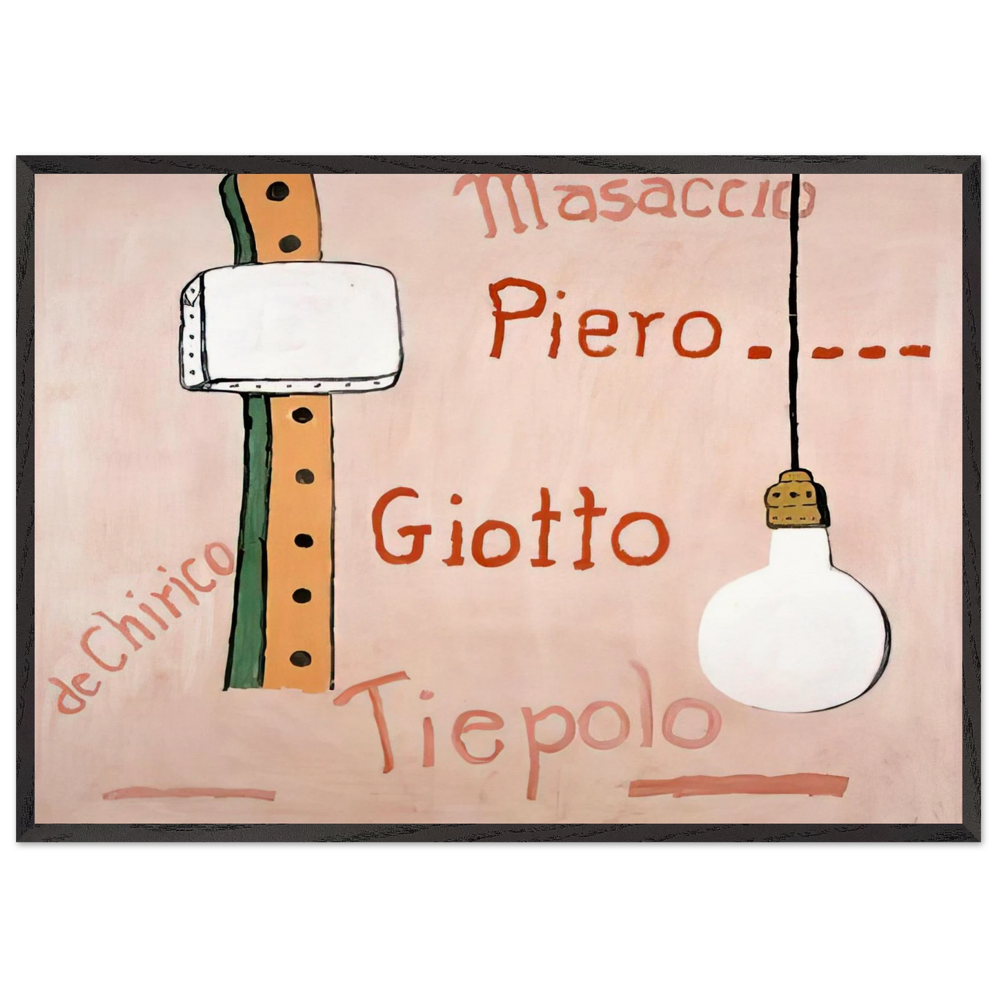 PANTHEON 1973 - Philip Guston 70x100 cm / 28x40 inches Framed Art Print – Black Wooden Frame