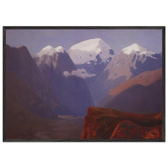 Snow tops - Arkhyp Kuindzhi 70x100 cm / 28x40 inches Framed Art Print – Black Wooden Frame