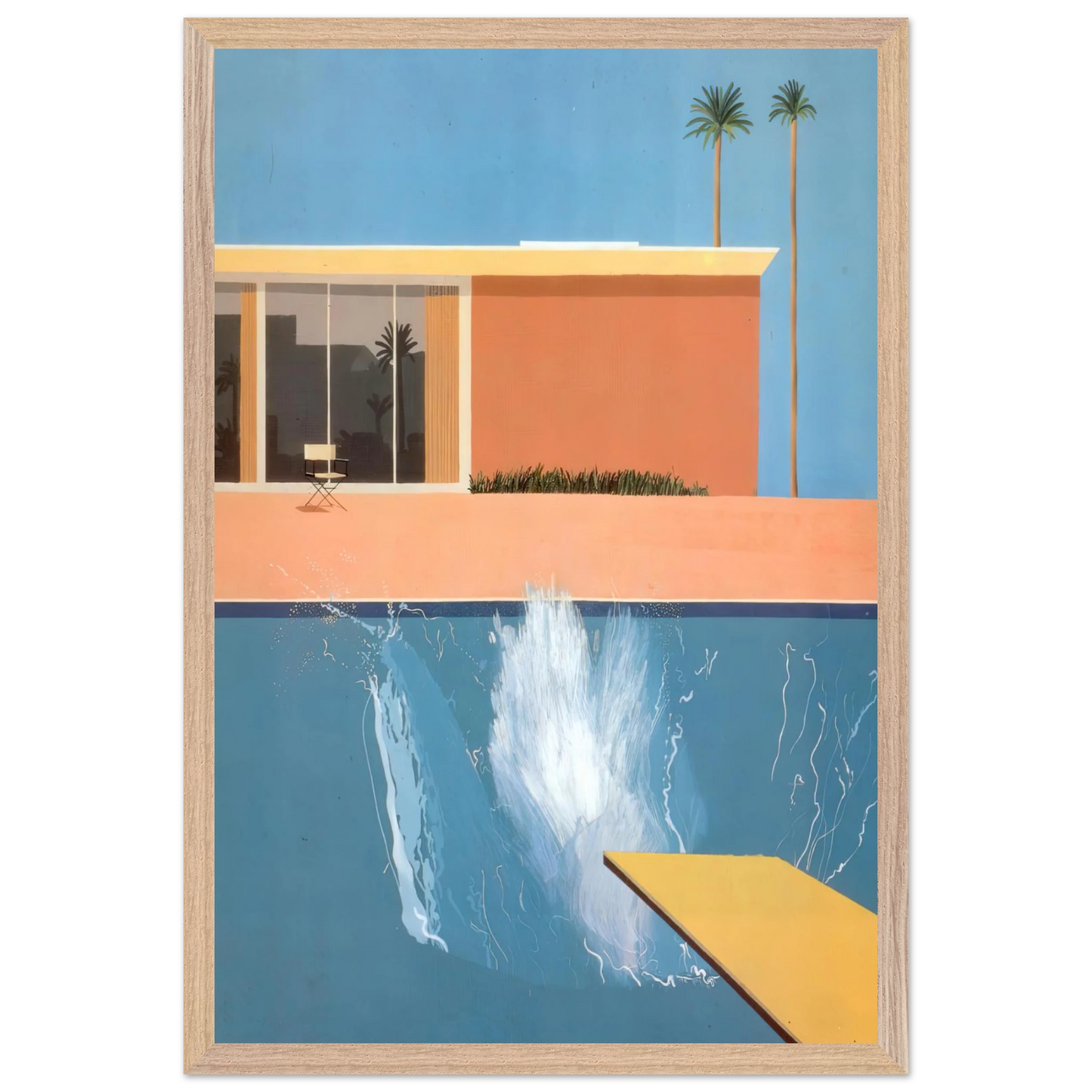 David Hockney - David Hockney Wall art - 30x40 cm / 12x16 Inches - Premium Wooden Framed Poster With Fine Art Paper - White frame